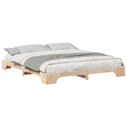 VidaXL vidaXL Bed Frame Brown 200 x 210 cm Solid Pine Wood 1