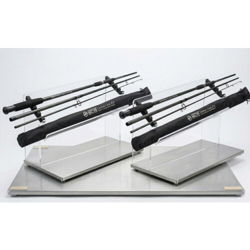 2 X Hunter Pro 3pc 12ft Carbon Carp Rod. 1