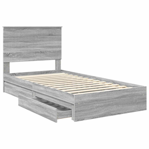 VidaXL vidaXL Storage Bed Grey Sonoma 100 x 200 cm Engineered Wood 1