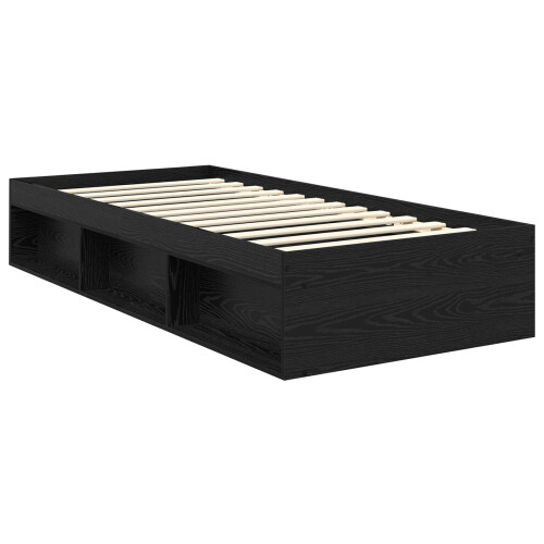 VidaXL vidaXL Bed Frame with Headboard Black 75 x 190 cm Solid Pine Wood 2
