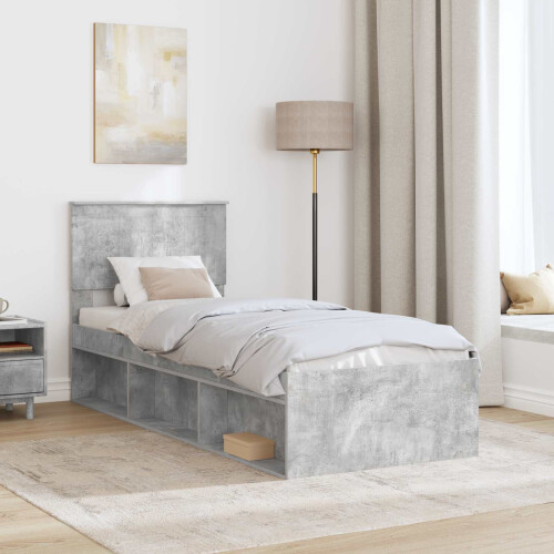 VidaXL vidaXL Bed Frame Concerte Grey 75 x 190 cm Solid Pine Wood 2