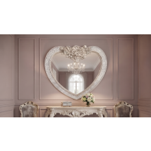Heart Crackle MDF Mirror Champagne Framed 85x80Cm