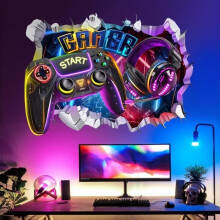 Αυτοκόλλητα Τοίχου - Gamer - 3D - Βινύλιο - 40x60cm - Παιδική Διακόσμηση Τοίχου