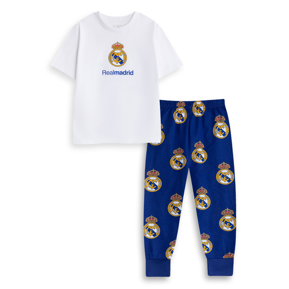 Real Madrid (11-12 Years) Short Sleeve Long Leg Pyjama Set (Boys Multicoloured)