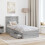 VidaXL vidaXL Bed Frame Grey Sonoma and Silver 75 x 190 cm Engineered Wood 4