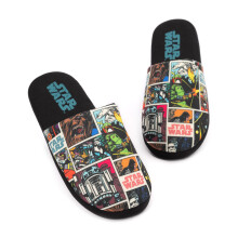 (9-10 UK) Star Wars Mule Slippers (Mens Black)