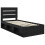 VidaXL vidaXL Bed Frame with Headboard Black 75 x 190 cm Solid Pine Wood 5