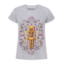 (5-6 Years) Minecraft Short Sleeved T-Shirt (Girls Grey)