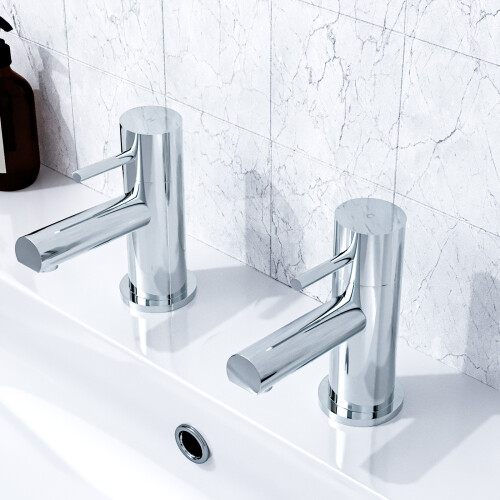 NES Home Marc Twin Hot & Cold Basin Taps Chrome