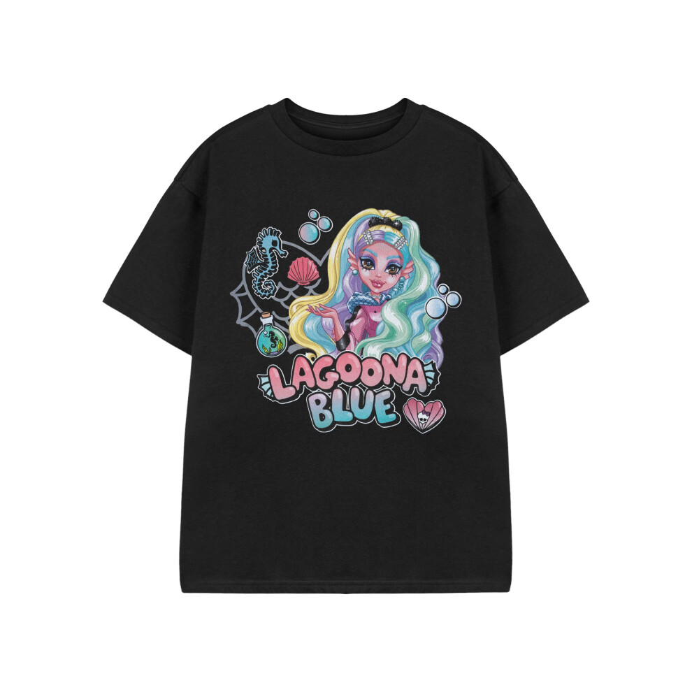 Monster High (7-8 Years) Short Sleeved T-Shirt (Girls Black)