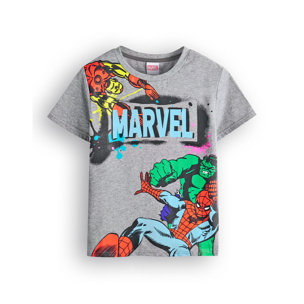 Marvel (4-5 Years) Comics Short Sleeved T-Shirt (Boys Grey)