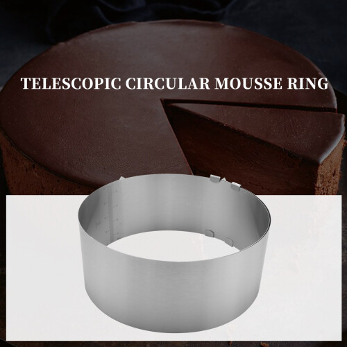 Cake Ring 6 to 12 Inch Adjustable Round Stainless Steel Cake Mousse Mould Ring Bakeware Tools Cake Decorating Mold Baking Ring 1