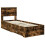 VidaXL vidaXL Bed Frame Smoked Oak and Silver 75 x 190 cm Engineered Wood 4