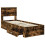 VidaXL vidaXL Bed Frame Smoked Oak and Silver 75 x 190 cm Engineered Wood 5