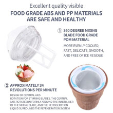 Automatic Ice Cream Maker, DIY Fruit Dessert Machine, Home Yogurt Mixer,Soft Ice Cream Machine for Kids