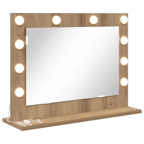 VidaXL vidaXL Vanity Mirror Rectangular Artisan Oak 60 x 45 x 18 cm 1