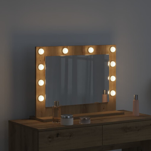 VidaXL vidaXL Vanity Mirror Rectangular Artisan Oak 60 x 45 x 18 cm 2