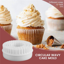 6 Pcs mould punch Pastry Biscuit Cake Fondant sugar paste Round Cutter