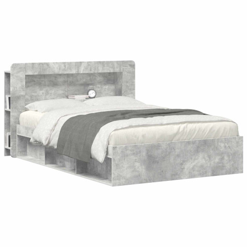 VidaXL vidaXL Headboard Cabinet with Storage Concrete Grey Engineered Wood 2