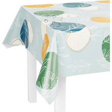 Abwischbare Wachstuchtischdecke Wasserfest 240x140 cm Muster Blau — gartentischdecke wetterfest, tischschutz abwaschbar
