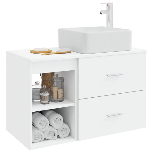 VidaXL vidaXL Badezimmermöbel-Set 2 stk. Weiß Holzwerkstoff 2