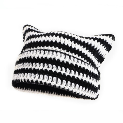 Verspielte Teufel Strickmütze Black+White