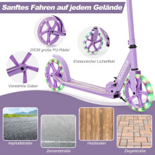 Scooter Roller klappbar Tretroller höhenverstellbar Cityroller 100kg Tragkraft Lila