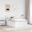 VidaXL vidaXL Bed Frame with Headboard White 135 x 190 cm Engineered Wood 2