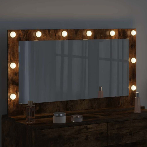VidaXL vidaXL Vanity Mirror Rectangular Smoked Oak 100 x 55 x 18 cm 2