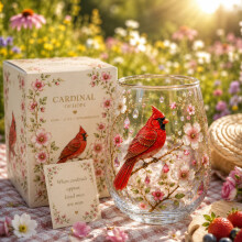 (Cardinal) Sweetness, HoneyBee Garden Glass Tea Cup