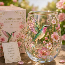 (Hummingbird) Sweetness, HoneyBee Garden Glass Tea Cup