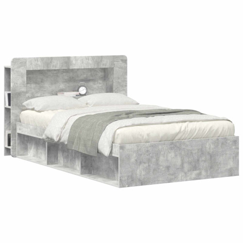 VidaXL vidaXL Headboard Cabinet with Storage Concrete Grey Engineered Wood 2