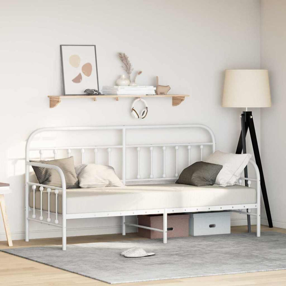 Vidaxl Daybed Frame White 80 X 200 Cm Powder-Coated Steel