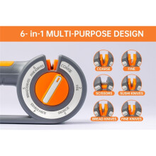 Kitchen Knifes Sharpener, 6-in-1 Stage Pocket Knifes Sharpeners, Manual Knifes Sharpener for Kitchen Knives