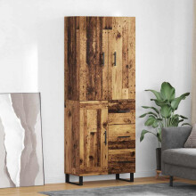 vidaXL Highboard with Drawer 2 pcs Old Wood 69.5 x 34 x 180 cm