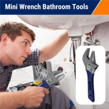 2 Uds Llave Ajustable Universal de Gran Apertura Manejar Corto Multifuncional Llave Herramientas de Baño