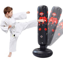 120cm Inflatable Boxing Punching Bag for Children, Instant Rebound Fitness Punching Bag for Karate Practice