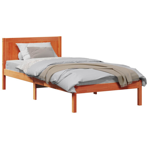 VidaXL vidaXL Bed Frame Brown 75 x 190 cm Solid Pine wood 1