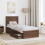 VidaXL vidaXL Bed Frame Brown Oak and Silver 75 x 190 cm Engineered Wood 3