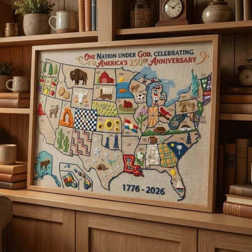USA Map Cross Stitch DIY Kit 2
