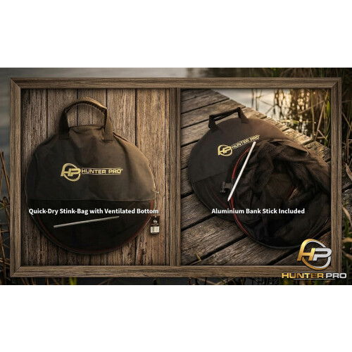 Hunter Pro 3mtr/10ft Keep Net With Bank Stick & Carry Bag. 2
