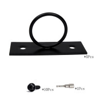 5 Stück schwarze Seilschnurhalter, Edelstahl-Deckkabelgeländer-Set Black