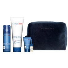 Clarins Men Gift Set Super Moisture Balm 50ml + Foaming Gel 125ml + Super Moisture Balm 12ml + Shave Oil 3ml