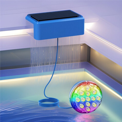 Solar Pool LED Light Solar Swimming Pool Underwater Light Remote Control IP68 Waterproof RGB Color Timer 1