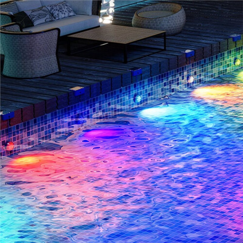 Solar Pool LED Light Solar Swimming Pool Underwater Light Remote Control IP68 Waterproof RGB Color Timer 2
