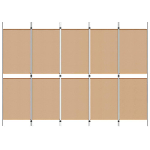 VidaXL vidaXL 5-Panel Room Divider Beige 250 x 180 cm Fabric 2