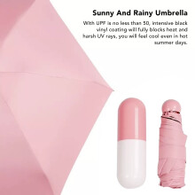 Damen Rosa Mini Kompakt Faltbarer Regenschirm