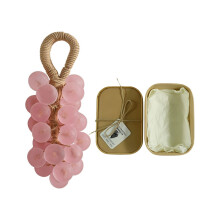 (Peach Round) Handmade Grapes Cluster Shaped Soaps,Grape Soap on a Rope,Cold Process Bath Soap