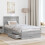 VidaXL vidaXL Bed Frame with Drawer Grey Sonoma 90 x 190 cm Engineered Wood 3