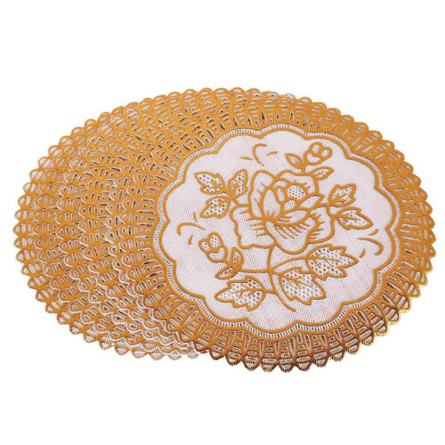 48 Beautiful Gold Colored Dining Table Coasters with Flowers 1